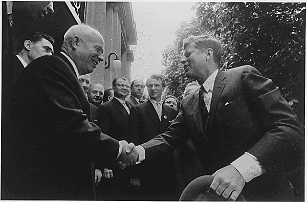 Nikita Khruchchev and John Kennedy